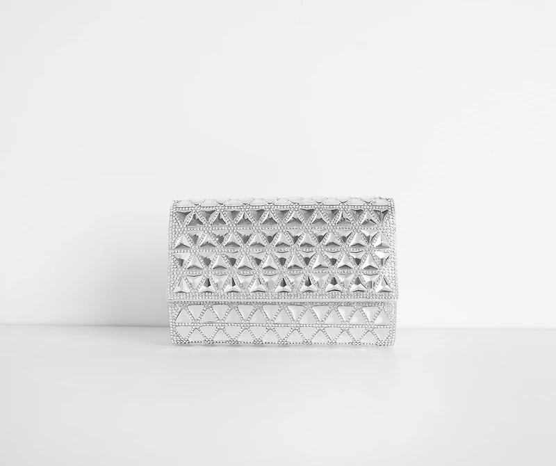 Triangle Rhinestone Clutch