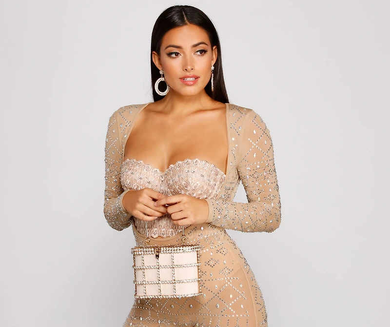 Luxe Glamour Top Handle Bag