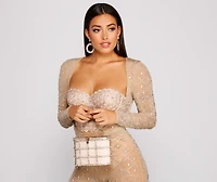 Luxe Glamour Top Handle Bag