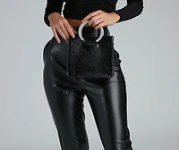 Ring Of Glam Rhinestone Handle Tote