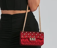 Rhinestone Quilted Jelly Crossbody