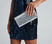 Midnight Glow Rhinestone Box Clutch