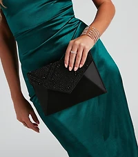 VIP Style Satin Beaded Clutch