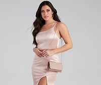 Glitter Daze Mesh Fold-Over Clutch
