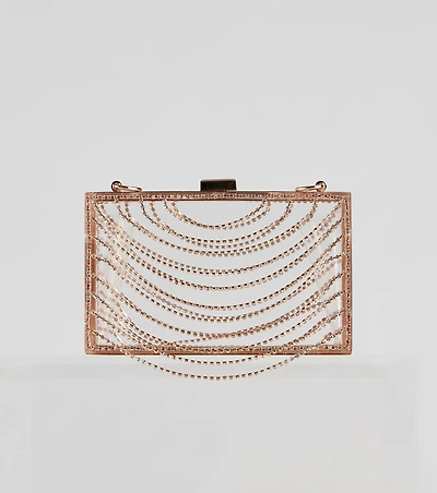 Dripping In Glamour Rhinestone Box Clutch