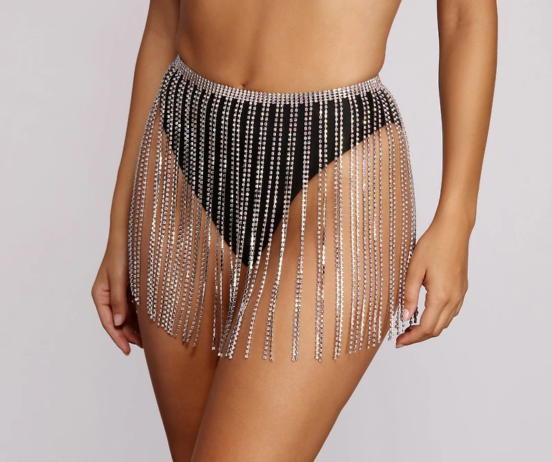 Rhinestone Fringe Belt