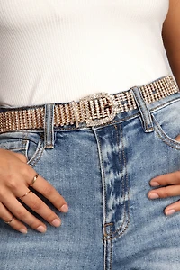 Gold Skinny Rhinestone Belt
