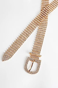 Gold Skinny Rhinestone Belt