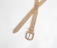 Gold Skinny Rhinestone Belt