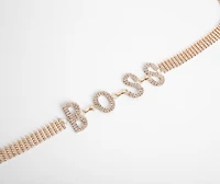 Straight Boss Rhinestone Belt