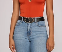 Cinched And Chic O-Ring Faux Leather Belt