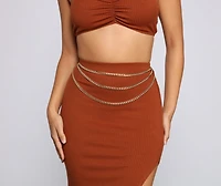 Layered Luxe Swag Chain Belt