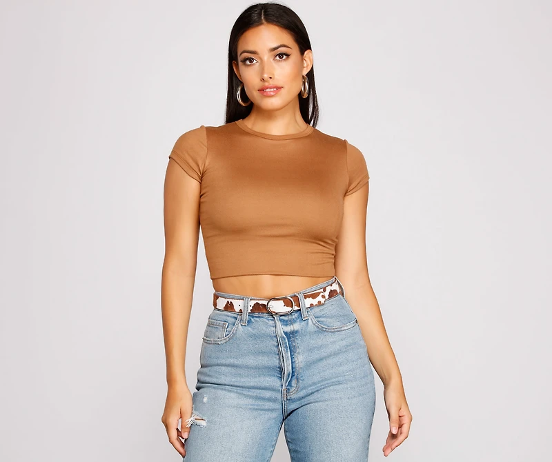 So Sleek Cow Print Belt
