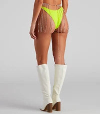 Rhinestone Fringe Skirt Belt