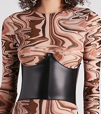 Cinch Up Faux Leather Corset Belt