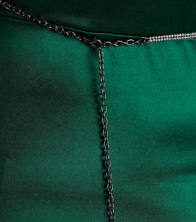 Exquisite Beauty Gemstone And Rhinestone Chain Belt