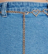 Adorable Glam Rhinestone Heart Chain Belt
