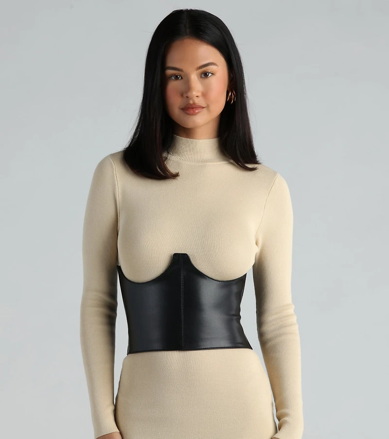 Snatched Look Faux Leather Corset Belt