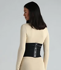 Snatched Look Faux Leather Corset Belt