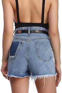Black Studded Faux Leather Belt