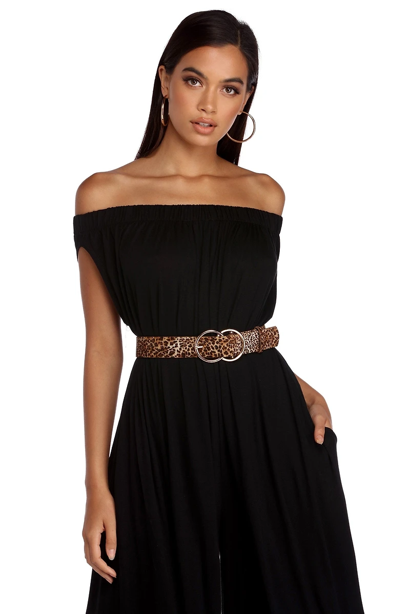 Double O Ring Leopard Belt