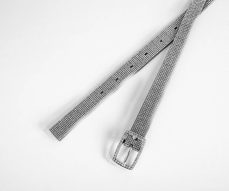 Luxe Rhinestone Thin Belt