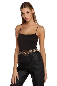 Square Deal Faux Leather Belt