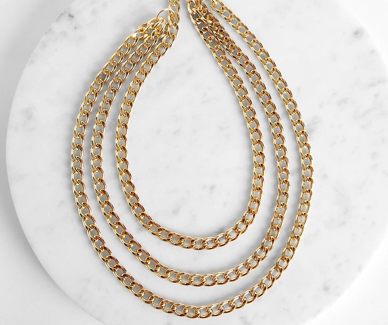 Draped 3 Row Chain Belt