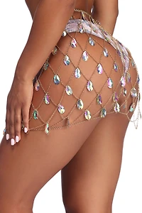 Draped In Gems Chain Skirt