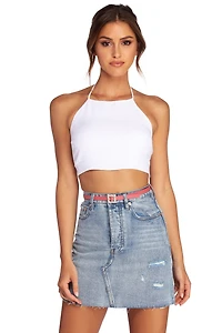 Mini Rhinestone Buckle Belt