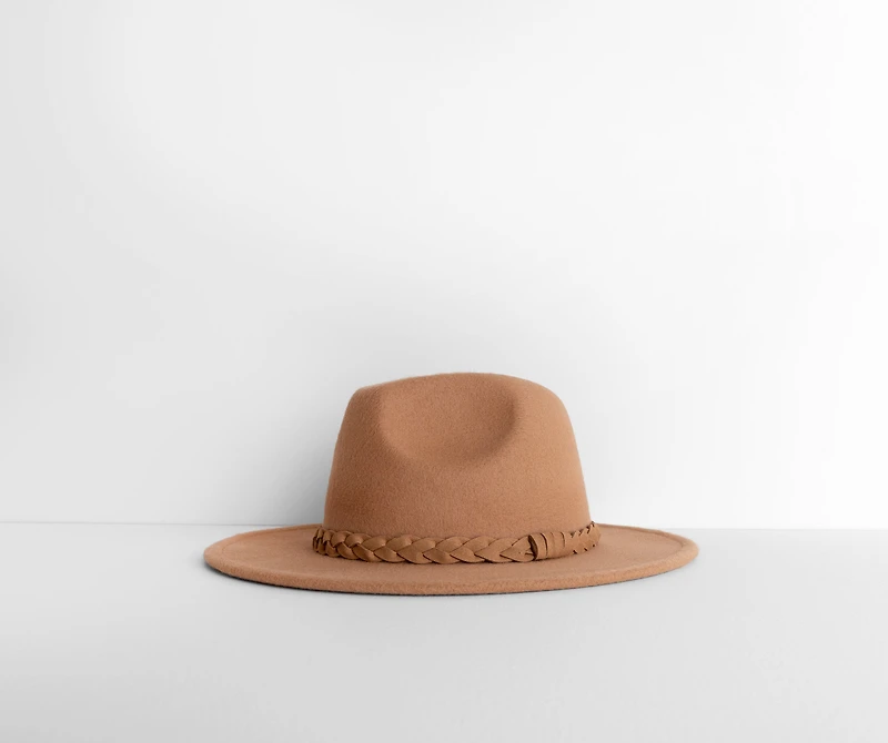 Boho Ready Faux Wool Panama Hat