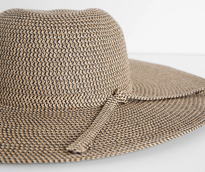 Poolside Elegance Floppy Straw Hat