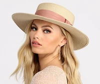 Spending Life In The Sun Straw Boater Hat