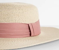 Spending Life In The Sun Straw Boater Hat