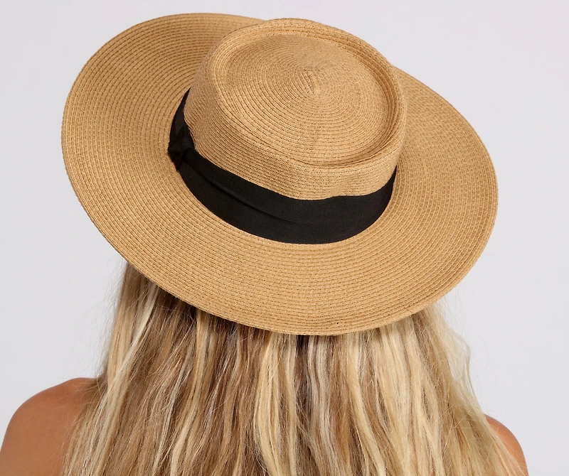 Feel The Breeze Straw Tan Boater Hat