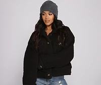 Shimmer On Lurex Slouchy Beanie