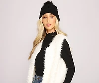 All the Blitz Rhinestone Knit Beanie