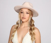 Greek Key Faux Wool Panama Hat