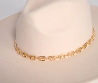 Greek Key Faux Wool Panama Hat