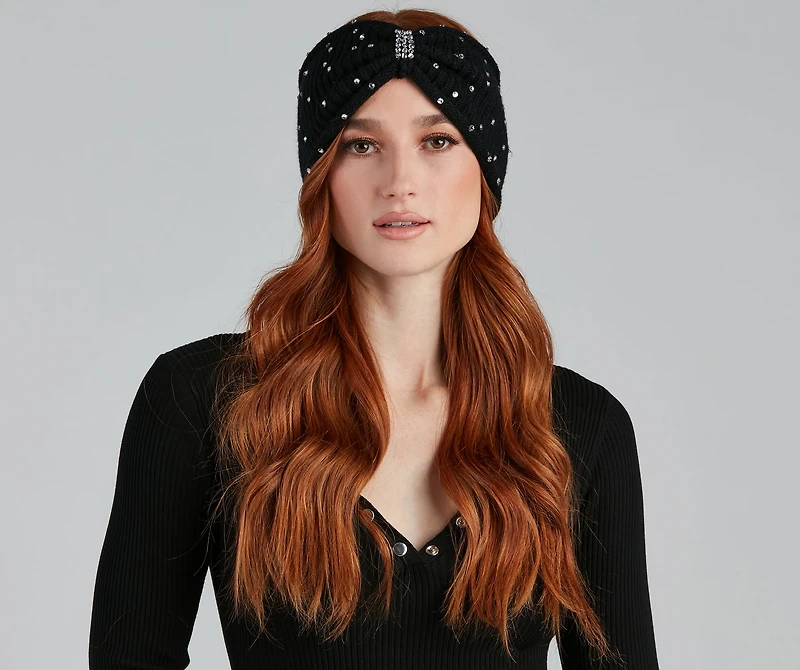 Too Cute Rhinestone Knit Headband