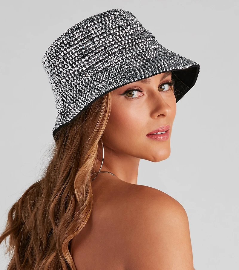 So Extra Glam Rhinestone Bucket Hat