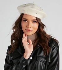 Elegant Staple Rhinestone Beret