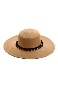 Pom Pom Straw Hat