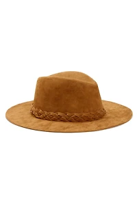 Braided Faux Suede Panama Hat