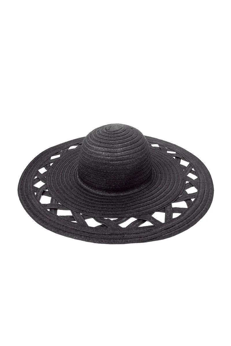 Cut Out Straw Floppy Hat