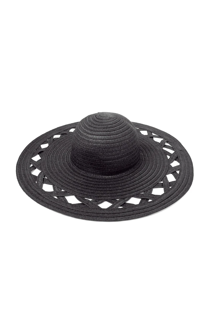 Cut Out Straw Floppy Hat
