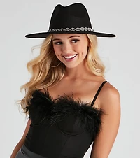 Glam Western Rhinestone Fedora