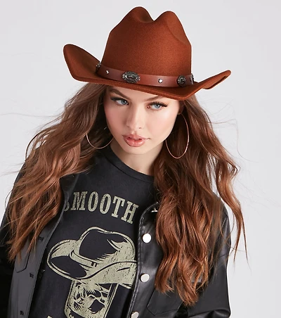 Not My First Rodeo Faux Wool Cowboy Hat