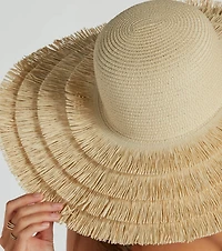 Boho Chic Tiered Floppy Straw Hat