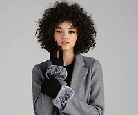 Lady In Faux Fur Cuff Gloves